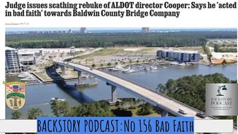 ALDOT bridge construction over Pleasure Island in Alabama, central to a dispute detailed in this Bad Faith podcast episode