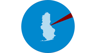 Baldwin County, Alabama map highlighted within a circle, representing limited local news coverage and citizen engagement