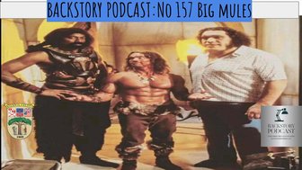 Podcast cover art: Three men in costumes referencing corporate influence and power dynamics discussed in the article