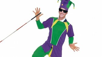 Man in jester costume with a cane, symbolizing deceptive transparency and manufactured community engagement efforts