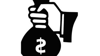 Hand receiving a bag labeled with a dollar sign, symbolizing alleged corruption at Fairhope Airport discussed in this article