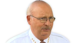 Baldwin County Sheriff Hoss Mack in uniform, facing forward, related to concerns about his office’s actions