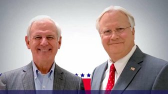Jerry Carl and Bradley Byrne, endorsing Carl in the GOP runoff for Alabama’s First Congressional District seat