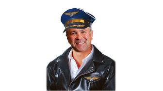 Man in pilot attire discussing Fairhope Airport Authority’s lease & bidding procedures review