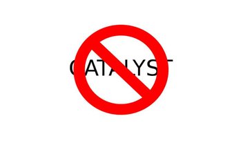 No Catalyst symbol: Red circle with a diagonal line through it over the word CATALYST, referencing Facebooks action aga...