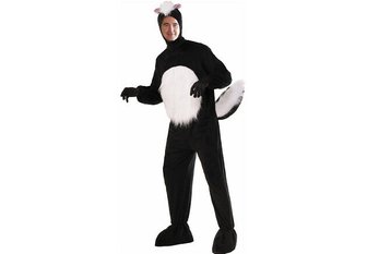 Person in a skunk costume, referencing County Commissioner Tucker Dorsey’s nickname within the article