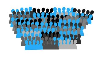Crowd illustration representing Fairhope citizens encouraged by Councilman Conyers to participate in public discussions ab...