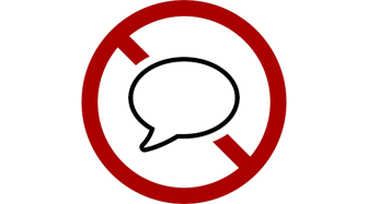 Council denies knowledge of property purchase; graphic shows a speech bubble crossed out