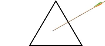 Arrow pointing towards a triangle shape, symbolizing controversy surrounding Fairhope’s Triangle Mega-Site development