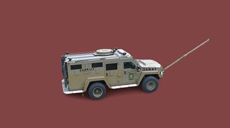 Sheriff’s SWAT vehicle against a solid background; highlights concerns about excessive police force in Baldwin County