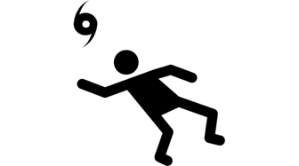 Hurricane Delta approaching a figure, symbolizing Lake Charles facing another direct hit after significant storm damage