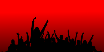 Crowd silhouette cheering, supporting Jerry Carl’s campaign for Alabama’s First Congressional District