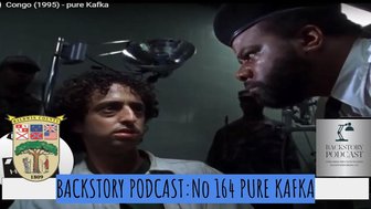 Stephen Nodine discusses legal rulings while a scene from Congo & Baldwin County logo are displayed in the podcast backdrop