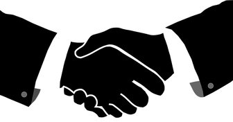Handshake graphic symbolizing a “favor for a favor” deal, referencing concerns about local council decisions