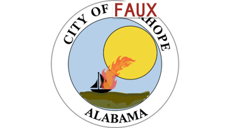 City of Fairhope, Alabama seal depicting a ship, rising sun, and flames, related to waterfront project discussions