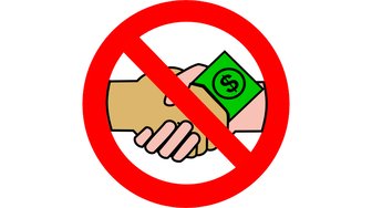 Prohibited handshake with money: Symbolizing concerns over potential corruption and changes to Alabama ethics laws